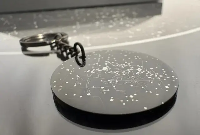Keychain with a Map of your Star & Coordinates on the back
