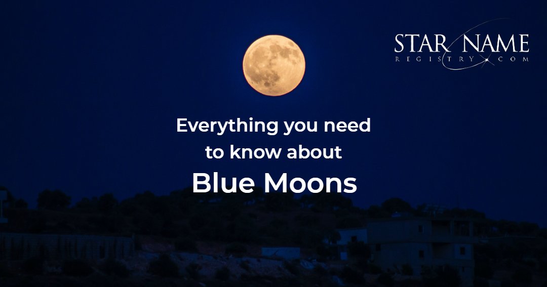 A town at night under a navy sky, with a large golden full moon above the town. White text in the middle says